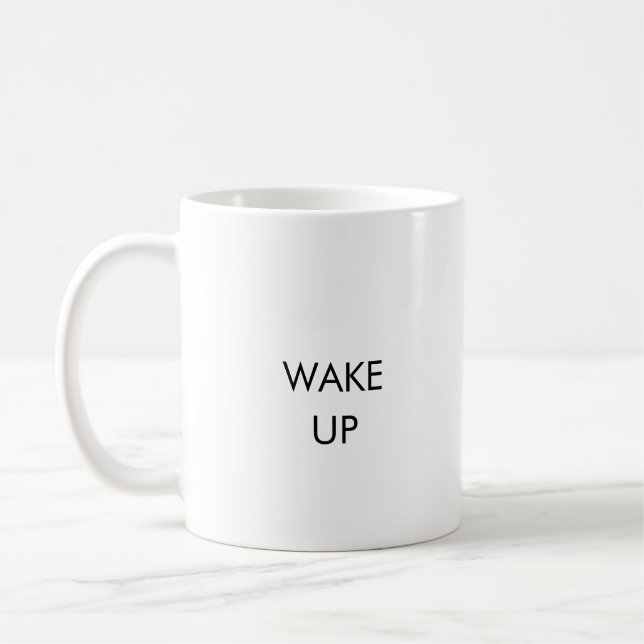 Taza De Café Despierta Gracioso Café Mug (Izquierda)