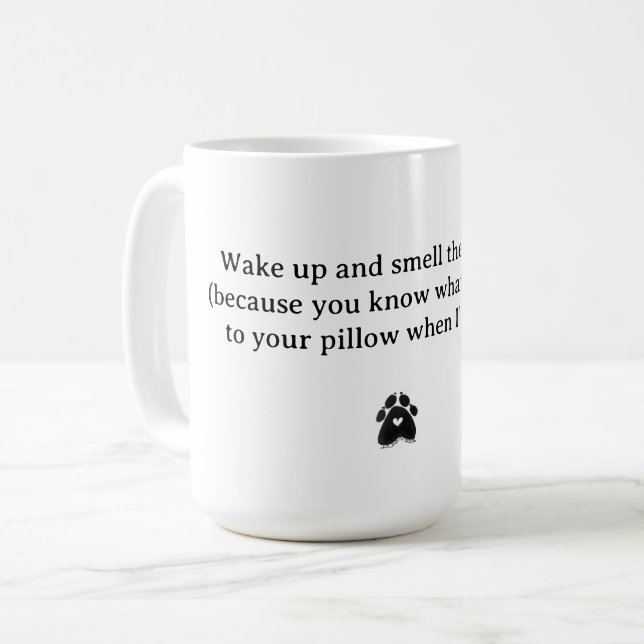 Taza De Café DESPIERTA Y OLORA A LOS amantes del gato CAT PEE (Anverso izquierdo)