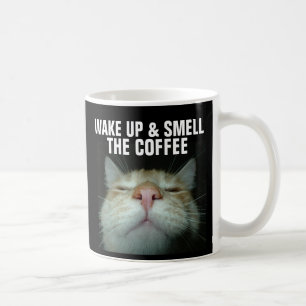 TAZA DE CAFÉ DESPIERTA Y OYE EL CAFÉ, EL CAFÉ GINGER CAT