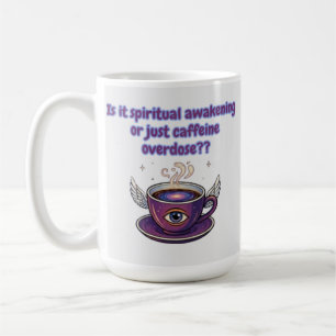 Taza De Café ¿Despierto o solo cafeinado? Gráfica divertida y e
