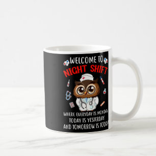 Taza De Café Desplazamiento De Noche De Lechuza Divertida Enfer