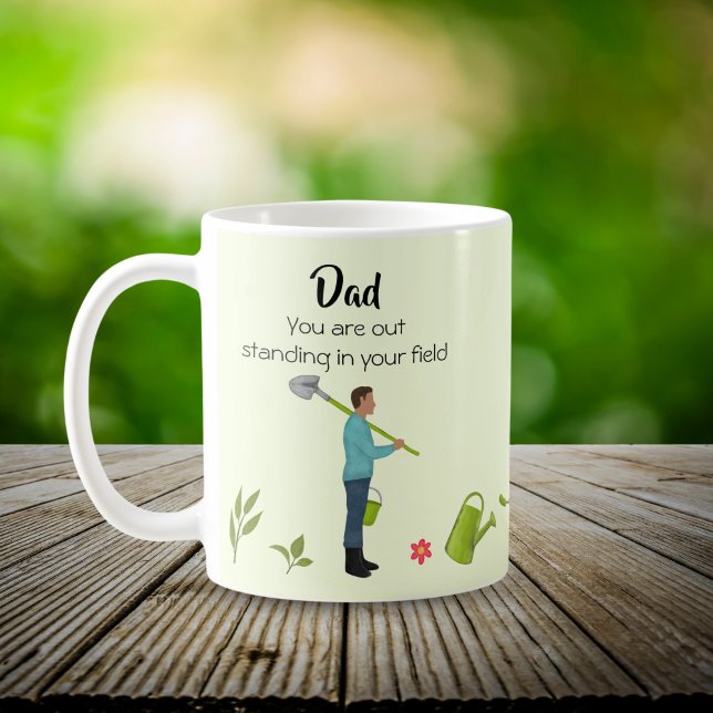 Taza De Café Destacando a papá divertida jardinería Día del Pad (Subido por el creador)