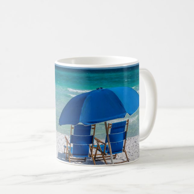 Taza De Café Destin Florida Sillas Y El Paraguas Clásico Mug (Anverso derecho)