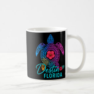 Taza De Café Destin Florida Tortuga Colorida Verano Viaje