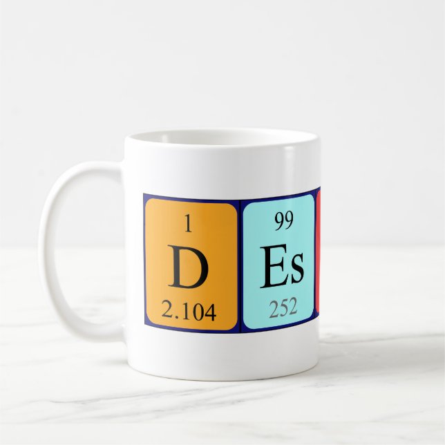 Taza De Café Destini nombre de tabla periódica mug (Izquierda)