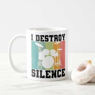 Taza De Café Destruyo El Silencio Dolor Retro De Bambor Vintage
