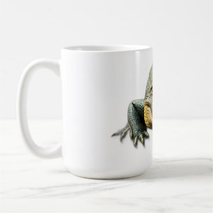 Taza De Café Detailed Alligator Illustration with Red Eyes
