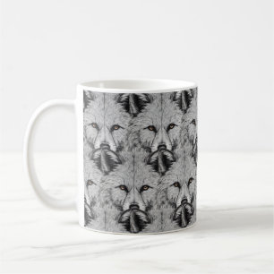 Taza De Café Detailed Gray Fox Portrait with Intense Gaze