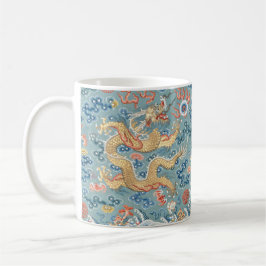 Taza De Café Detalle de diseño del dragón del emperador China d