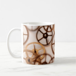 Taza De Café Detalle de piezas de reloj, bolsillo, reloj, preci