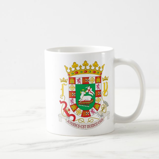 Taza De Café Detalle del escudo de armas de Puerto Rico (Derecha)
