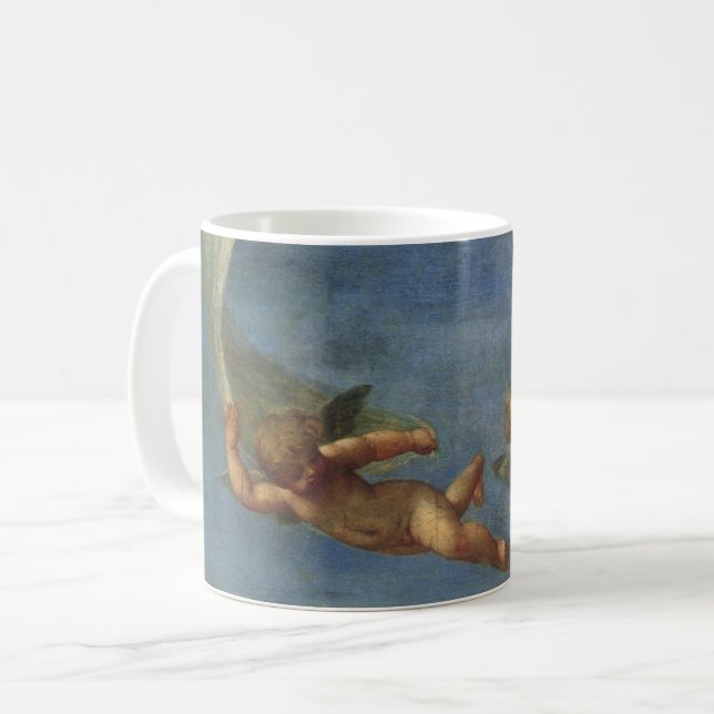 Taza De Café Detalles de ángeles de Adonis liderados por cupido (Anverso izquierdo)