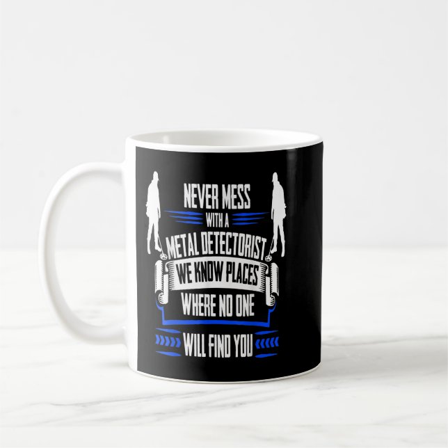 Taza De Café Detección Metalizado divertida - Conocemos lugares (Izquierda)