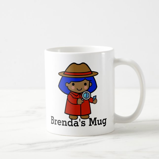 Taza De Café Detective chica con vidrio de aumento (Derecha)