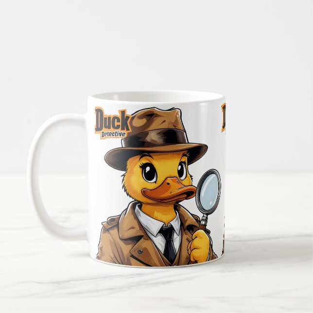 Taza De Café Detective de pato en el cobertizo francés marrón (Izquierda)