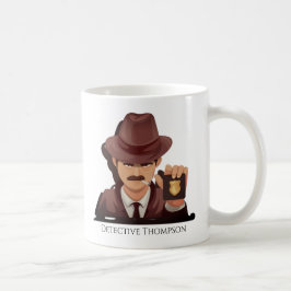 Taza De Café Detective personalizado con café insignia