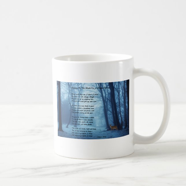 Taza De Café Detención por las maderas cerca: Robert Frost (Derecha)
