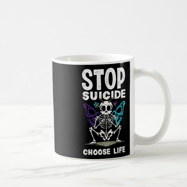 Taza De Café Detener el suicidio elegir la conciencia sobre el  (Derecha)