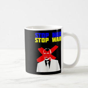 Taza De Café Detener la guerra contra Putin enfrenta la bandera