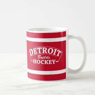 Taza De Café Detroit construye hockey Red Striped Mug