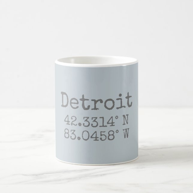 Taza De Café Detroit Latitude Longitud (Centro)