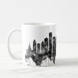 Taza De Café Detroit Michigan Skyline BW