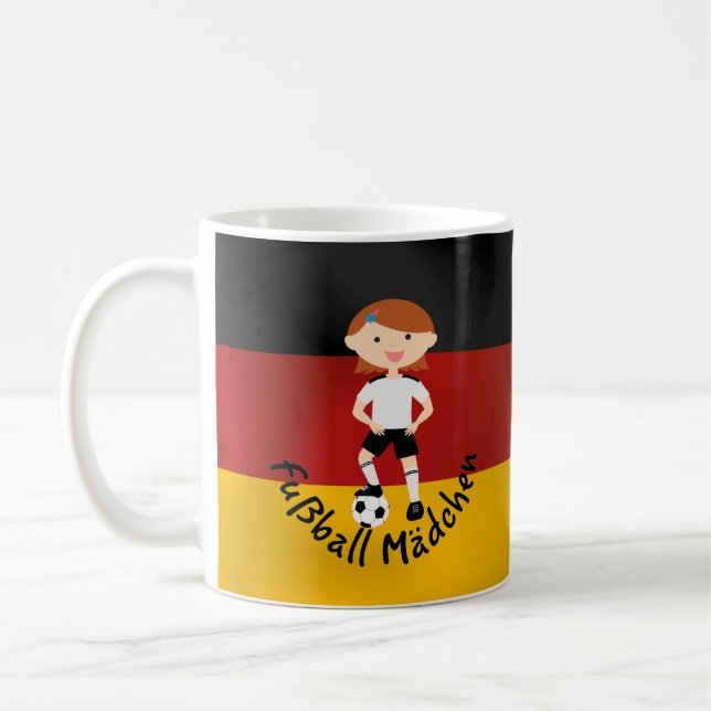 Taza De Café Deutschland Alemania Fußball Mädchen 3 v2 (Izquierda)