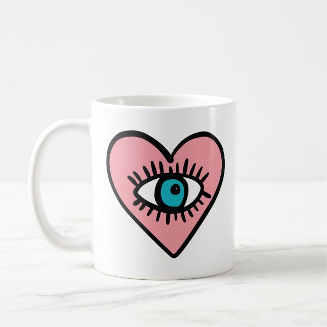 Taza De Café Devil eye in heart  (Izquierda)