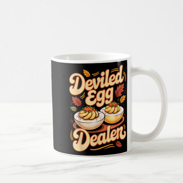 Taza De Café Deviled Egg Er Funny Retro Thanksgiving Food Quote (Derecha)