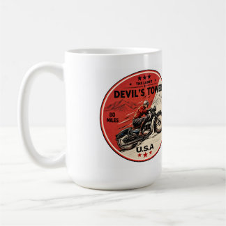 Taza De Café Devil's Tower Road - el lazo de viaje en motocicle