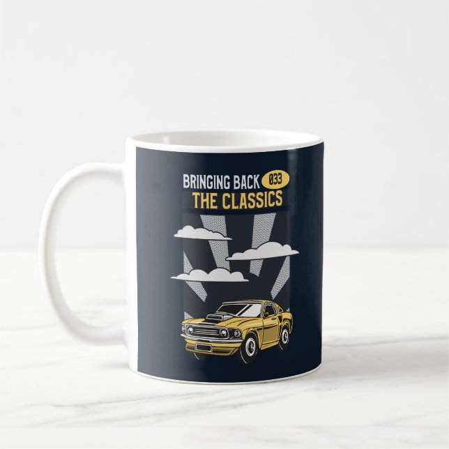 Taza De Café Devolver el coche clásico del músculo retro (Izquierda)