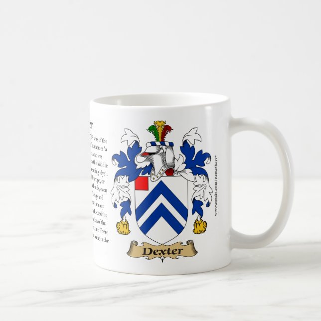 Taza De Café Dexter, el origen, el significado y el escudo (Derecha)