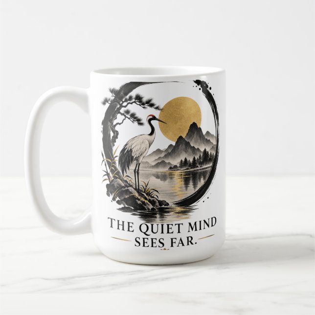 Taza de café Dhammapada Mente Tranquila Ve Lejos (Izquierda)