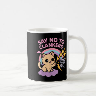 Taza De Café Di No A Clankers Anti Ai Robots Gatito Lindo Lluvi