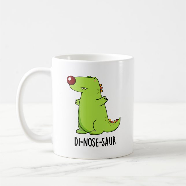 Taza De Café Di-nose-saur Funny Dinosaur Pun (Izquierda)