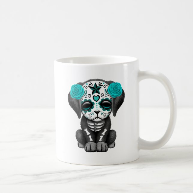 Taza De Café Día azul lindo del perro de perrito muerto (Derecha)