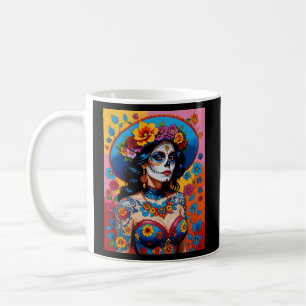 Taza De Café Día colorido del té de la belleza muerta