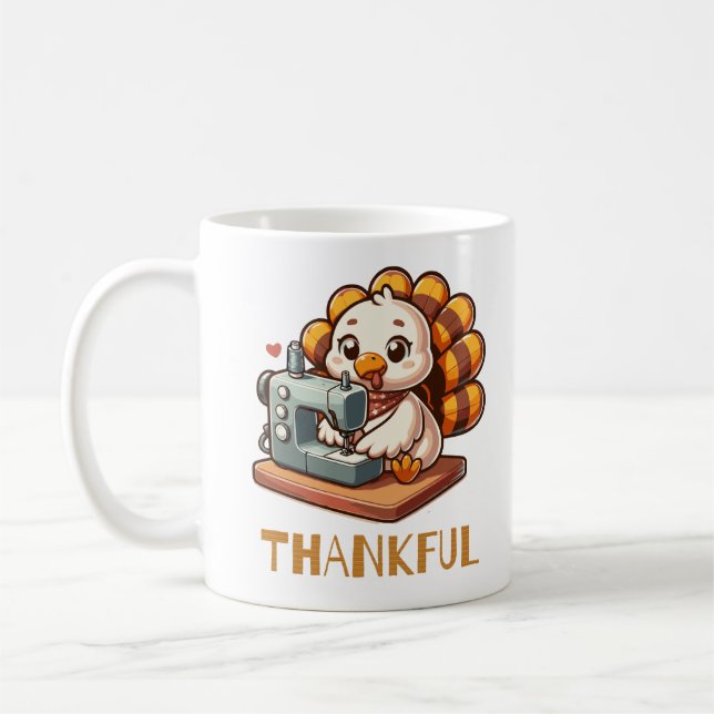 Taza De Café Día de Acción de Gracias Animal de Turquía (Izquierda)