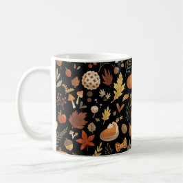 Taza De Café Día de Acción de Gracias cosecha de otoño negro te