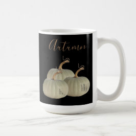 Taza De Café Día de Acción de Gracias de las calabazas blancas 