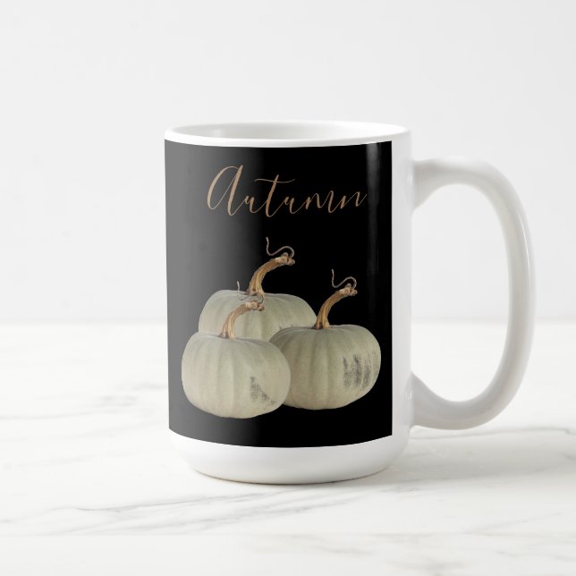 Taza De Café Día de Acción de Gracias de las calabazas blancas  (Derecha)