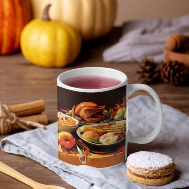 Taza De Café Día de Acción de Gracias Moderno 2 Mug (Thanksgiving Modern 2 Mug
)