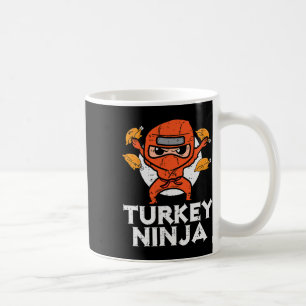 Taza De Café Día de Acción de Gracias Ninja Turkey Funny Fall B