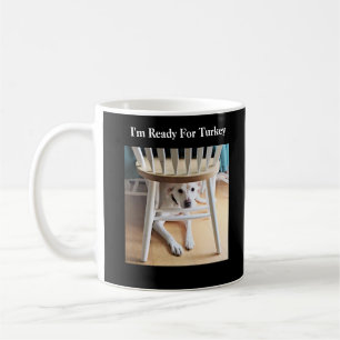 Taza De Café Día de Acción de Gracias Perro Blanco Cuto Bajo Me
