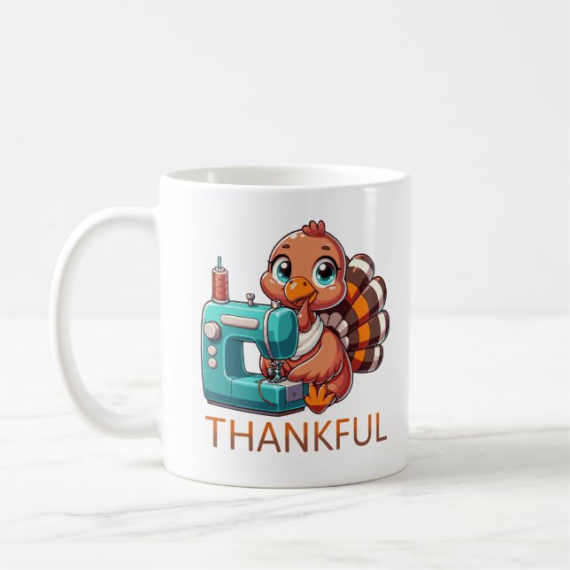 Taza De Café Día de Acción de Gracias Turquía con máquina de co (Izquierda)