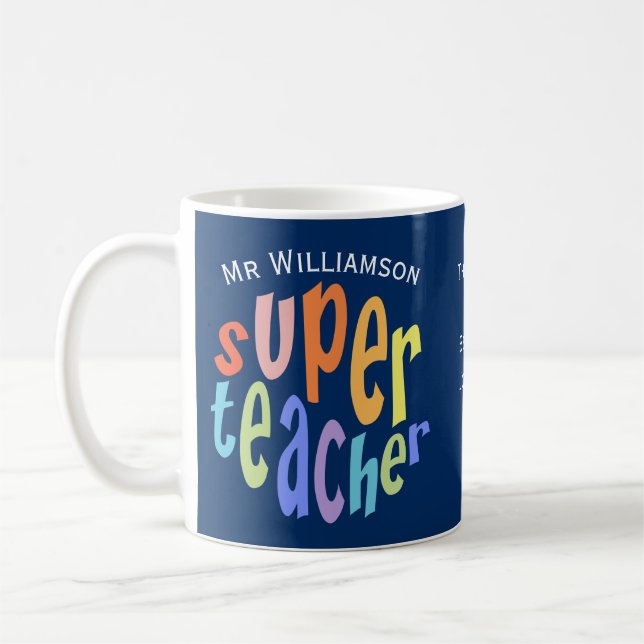 Taza De Café Día de Apreciación del Superprofesor Gracias Café  (Izquierda)