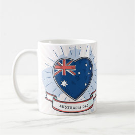 Taza De Café Día de Australia Azul y Blanco Rojo
