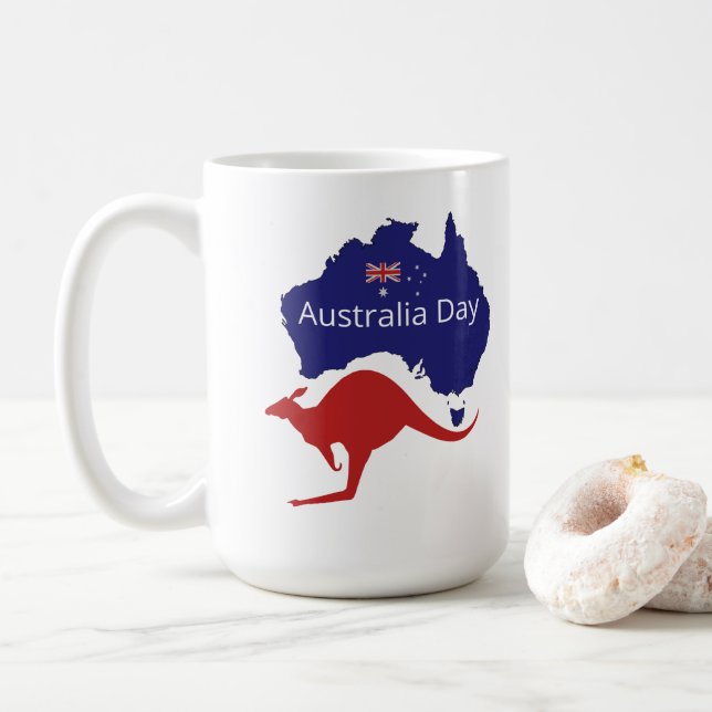 Taza De Café Día de Australia Canguro (Con donut)