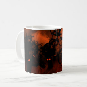 Taza De Café Día de Brujas Embrujado Ojos Espeluznantes Árboles