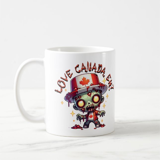 Taza De Café Día de Canadá Zombie (Izquierda)